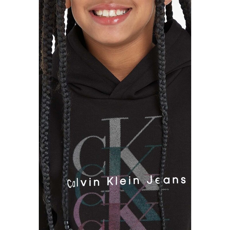 Dječja haljina Calvin Klein Jeans boja: crna, mini, oversize