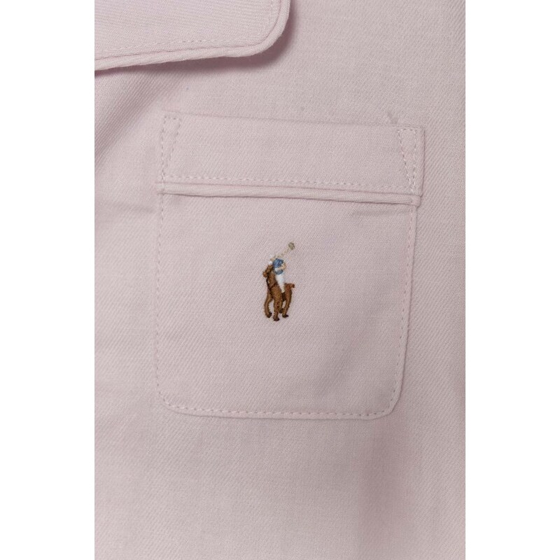 Dječja pamučna pidžama Polo Ralph Lauren boja: ružičasta, bez uzorka