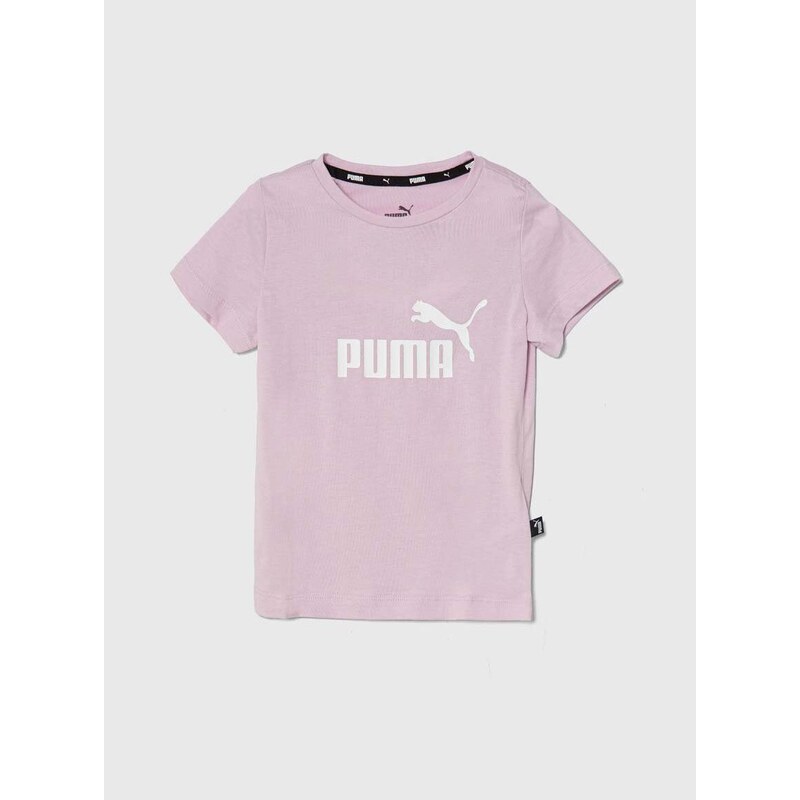 Dječja pamučna majica kratkih rukava Puma boja: ružičasta