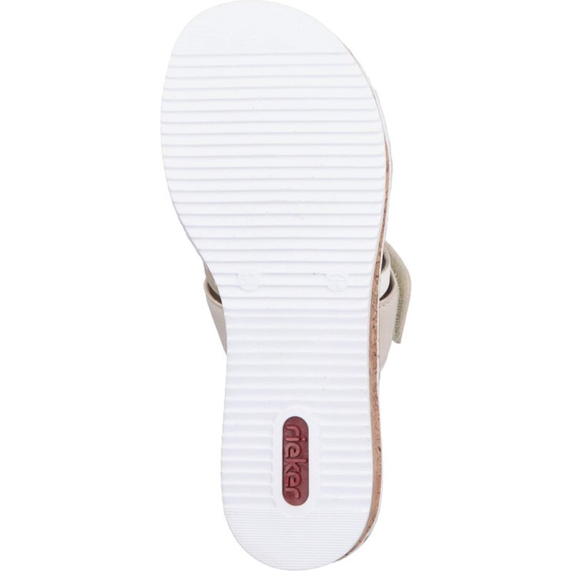 Rieker Natikače s potpeticom nude / ecru/prljavo bijela / zlatna / bijela