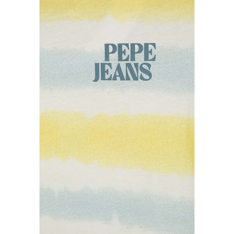 Dječja pamučna majica kratkih rukava Pepe Jeans REI boja: žuta, s uzorkom