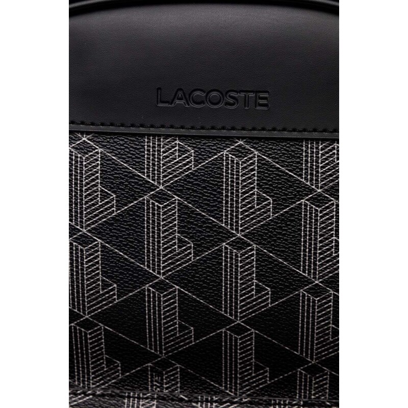 Ruksak Lacoste boja: crna, veliki, s uzorkom