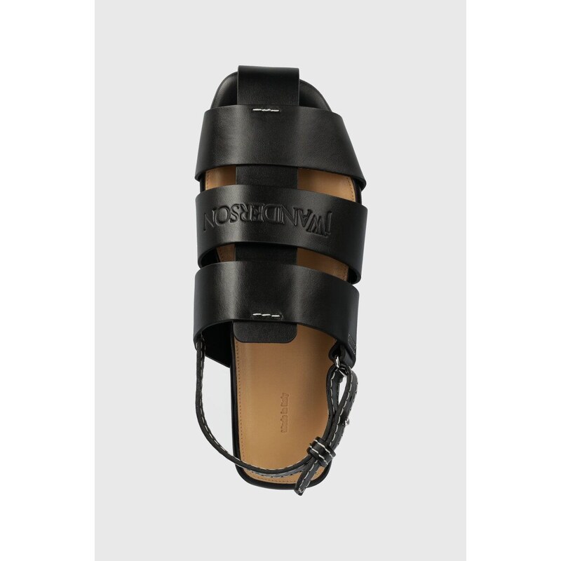 Kožne sandale JW Anderson Fisherman Sandal za žene, boja: crna, ANW42215A