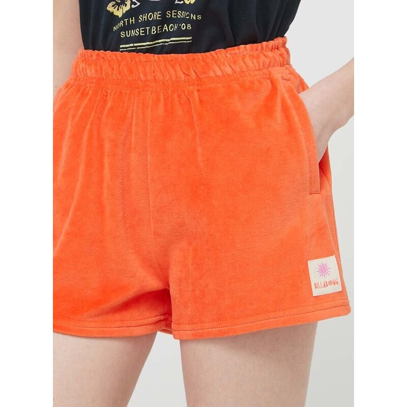 Kratke hlače Billabong za žene, boja: narančasta, s aplikacijom, visoki struk, EBJNS00108