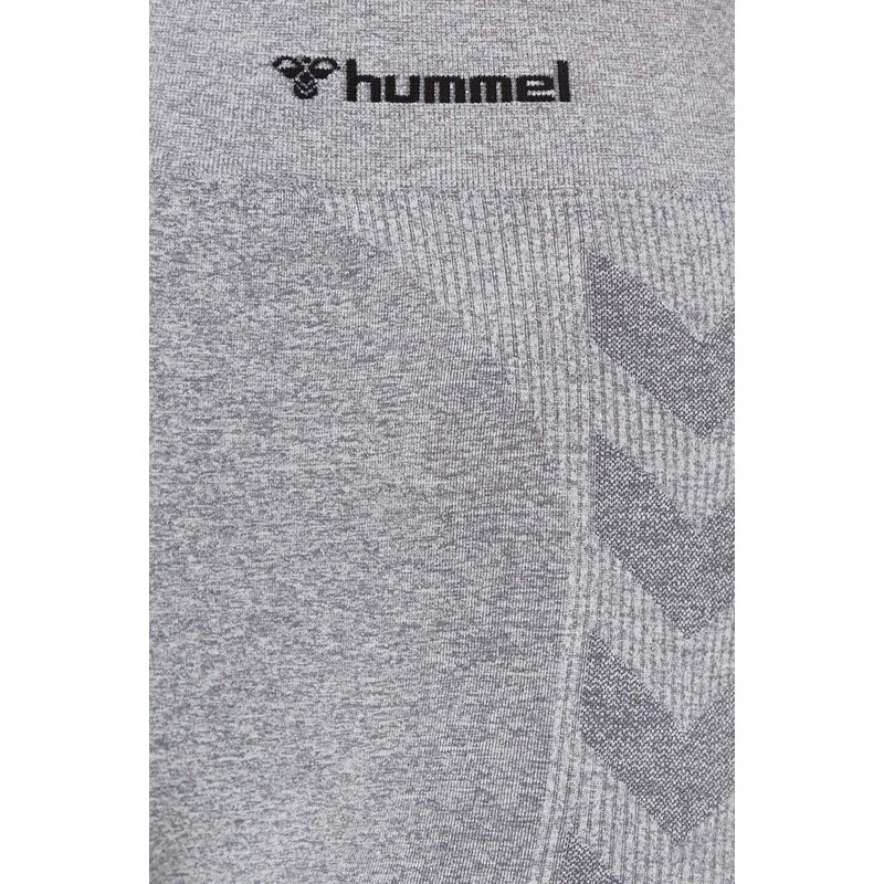 Tajice za jogu Hummel hmlCI SEAMLESS MID WAIST TIGHTS boja: siva, s tiskom, 210496