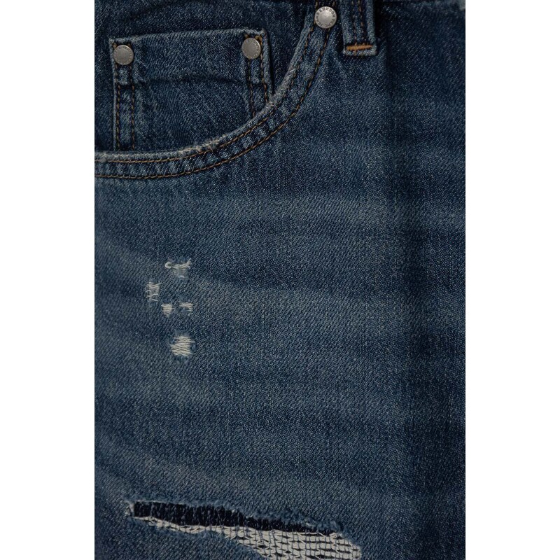 Dječje traper kratke hlače Pepe Jeans SLIM SHORT REPAIR JR boja: tamno plava, podesivi struk