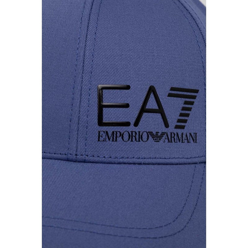 Pamučna kapa sa šiltom EA7 Emporio Armani s tiskom