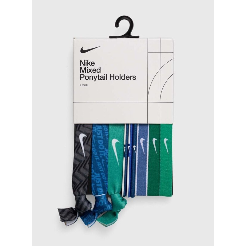 Gumice za kosu Nike 9-pack boja: zelena