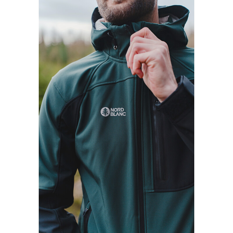 Nordblanc Zelena muška vodootporna softshell jakna s runom INTREPID