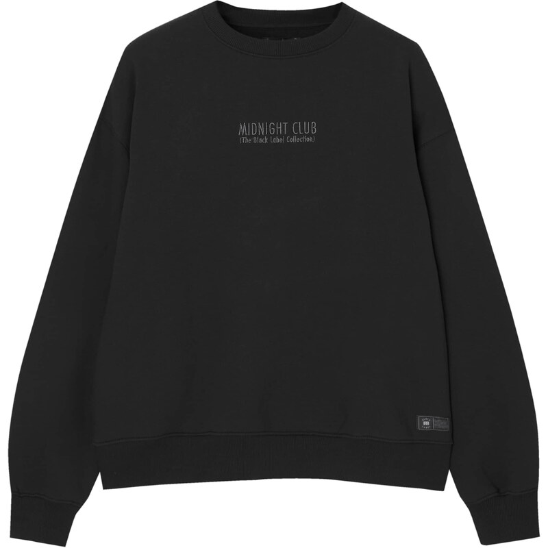 Pull&Bear Sweater majica svijetloplava / crna