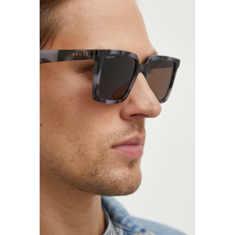 Sunčane naočale Gucci za muškarce, boja: siva