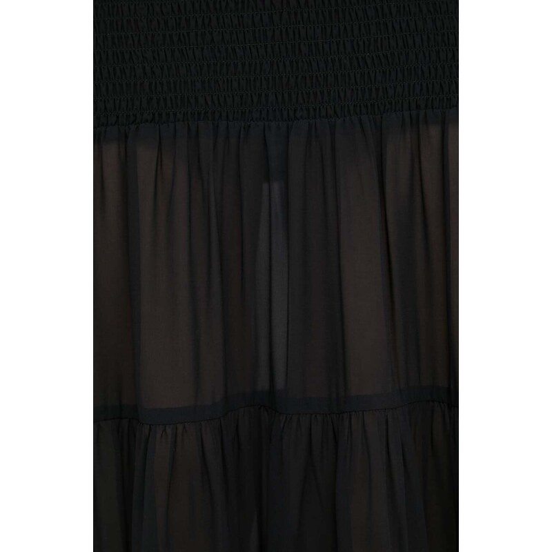 Haljina Rotate boja: crna, maxi, širi se prema dolje