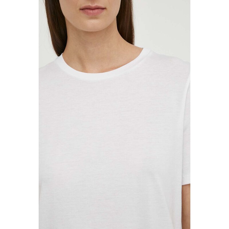 Pamučna majica Theory za žene, boja: bijela