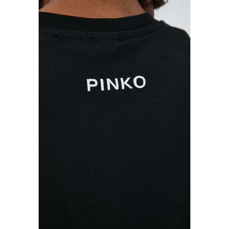 Pamučni top Pinko boja: crna, 103007 A1XD