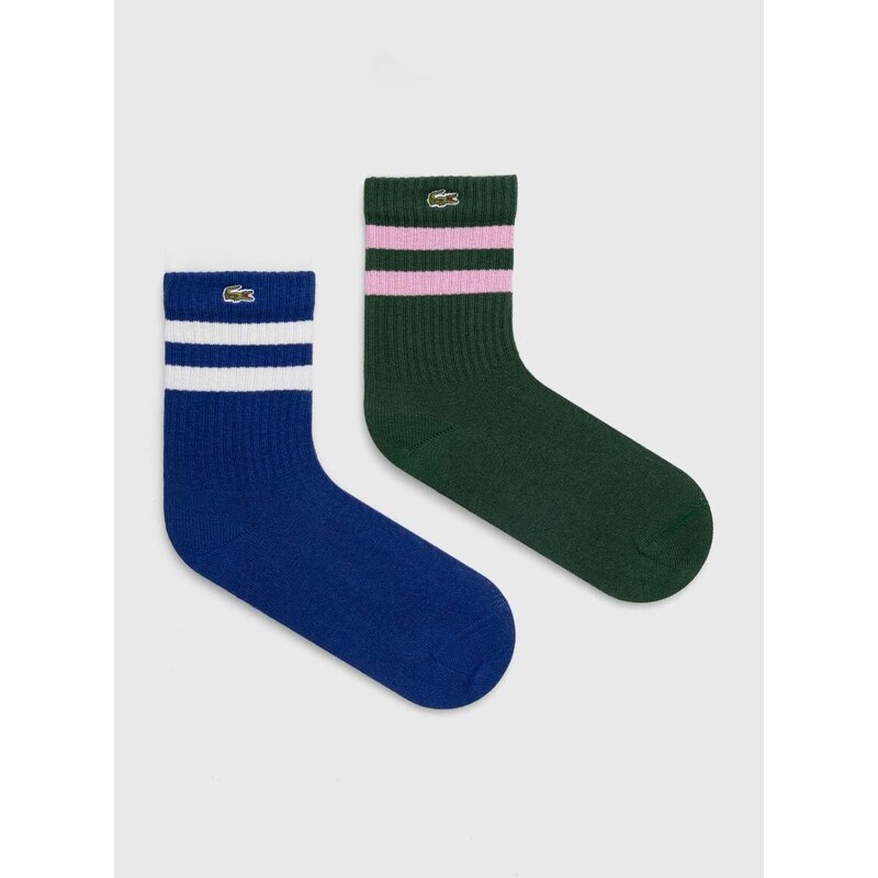 Čarape Lacoste 2-pack boja: zelena