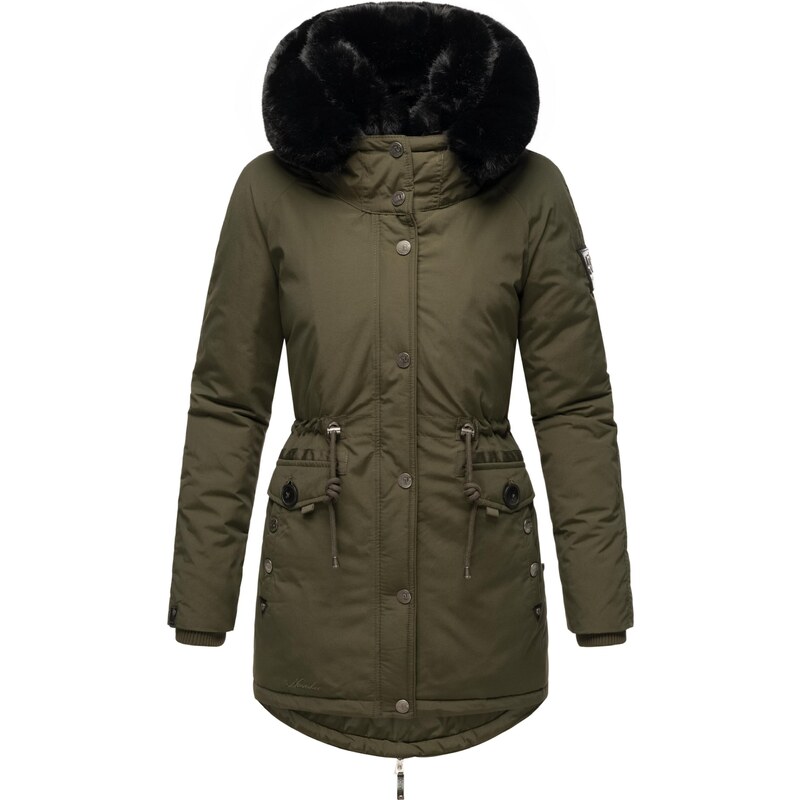 NAVAHOO Zimska parka 'Sweety Deluxe' kaki / crna