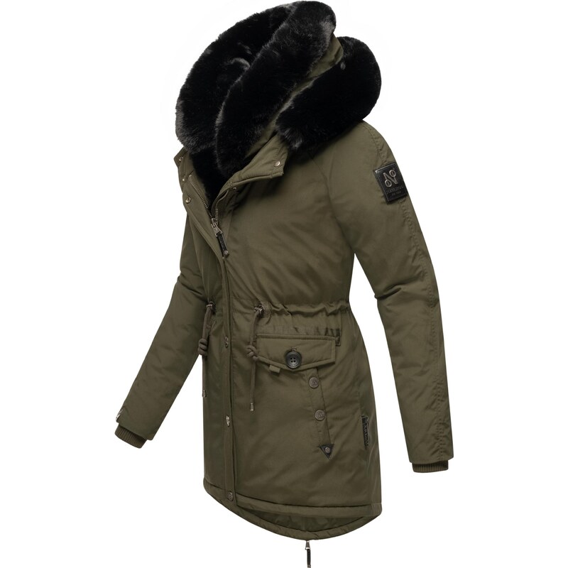 NAVAHOO Zimska parka 'Sweety Deluxe' kaki / crna
