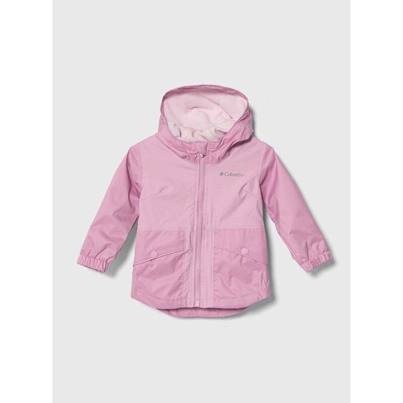 Jakna za bebe Columbia Rainy Trails Fleece boja: ružičasta