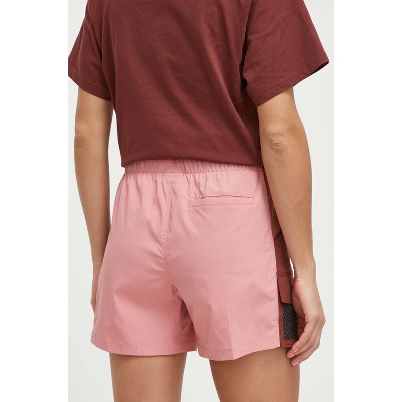 Kratke hlače Columbia Painted Peak za žene, boja: ružičasta, s aplikacijom, visoki struk, 2076071