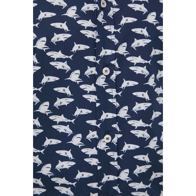 Pamučna košulja Paul&Shark za muškarce, boja: tamno plava, regular, s klasičnim ovratnikom, 24413017CF