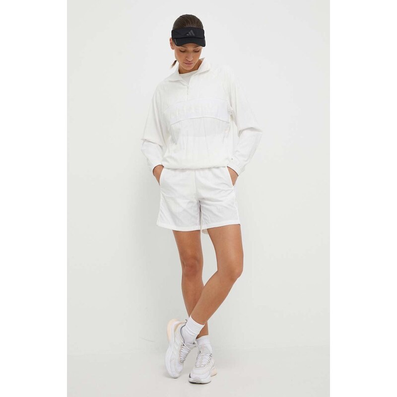 Kratke hlače adidas Originals za žene, boja: bijela, bez uzorka, visoki struk, IR5283