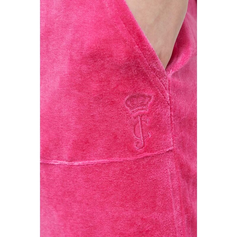 Donji dio trenirke od velura Juicy Couture boja: ružičasta, s aplikacijom