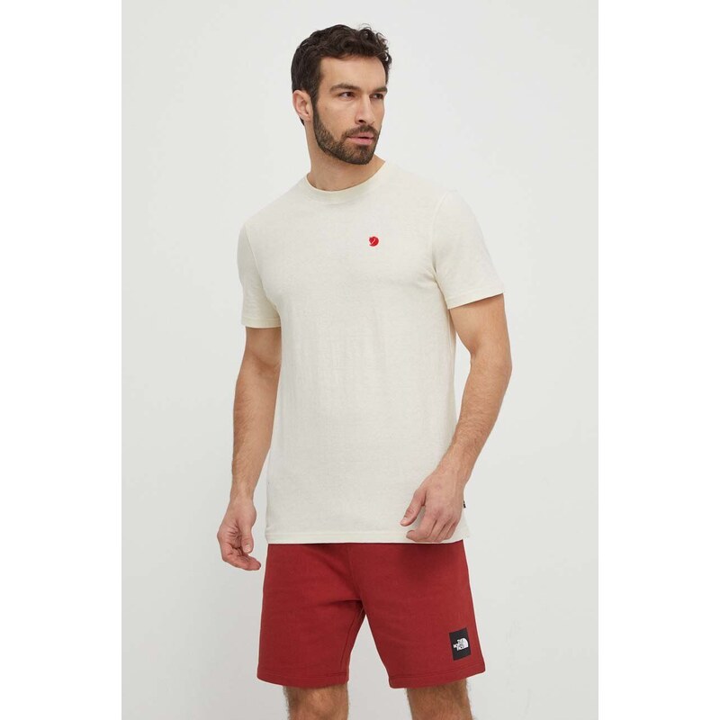 Majica kratkih rukava Fjallraven Hemp Blend T-shirt za muškarce, boja: bež, s aplikacijom, F12600215