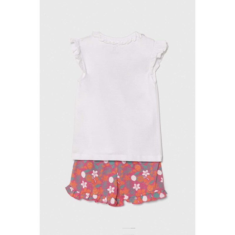 Dječja pamučna pidžama zippy boja: bijela, s uzorkom