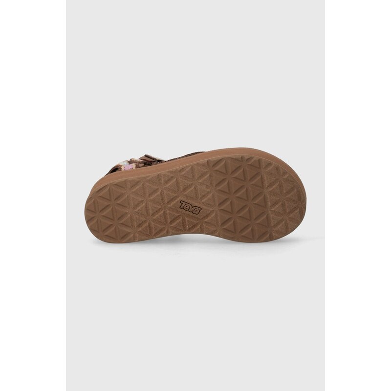 Sandale Teva Flatform Universal Crochet za žene, boja: smeđa, s platformom, 1150210
