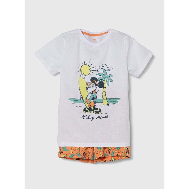 Dječja pamučna pidžama zippy x DIsney boja: bijela, s uzorkom