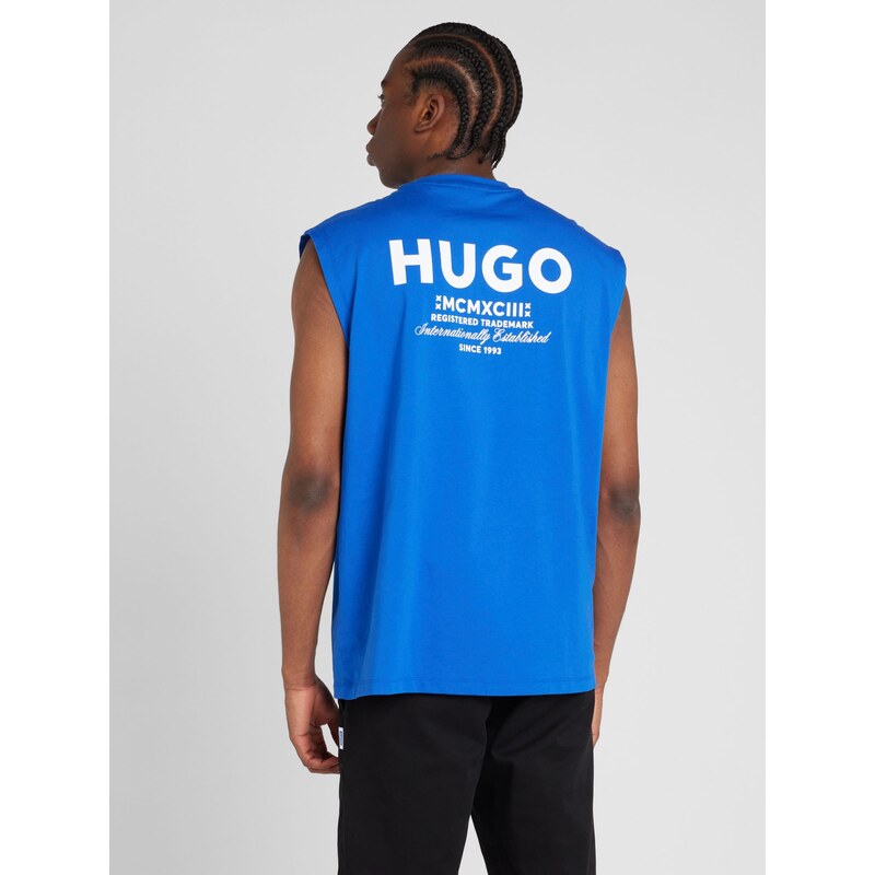 HUGO Majica 'Nancoso' kraljevsko plava / bijela