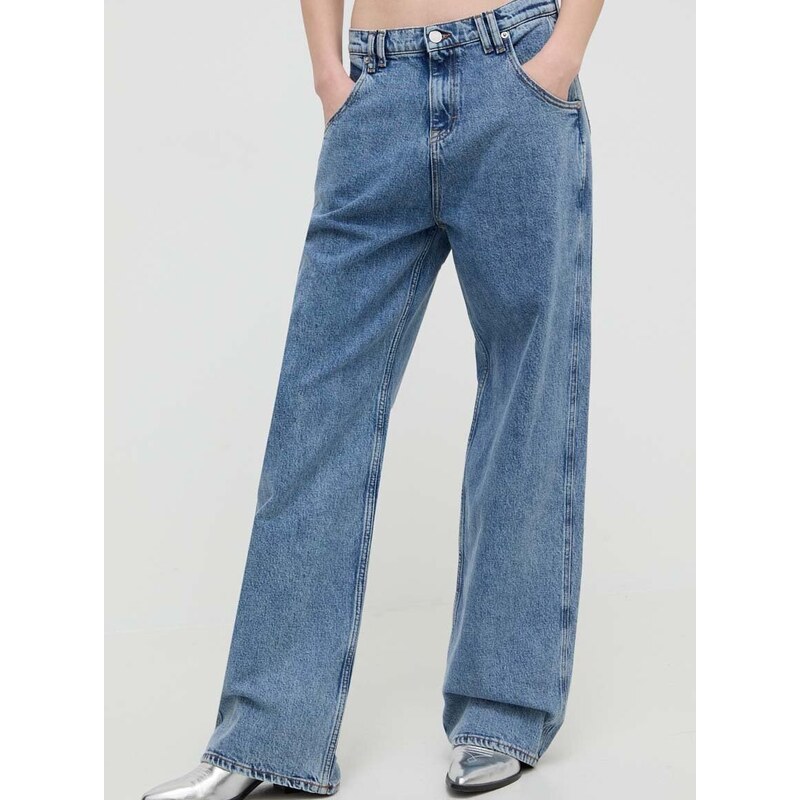 Traperice Tommy Jeans za žene, visoki struk, DW0DW17606