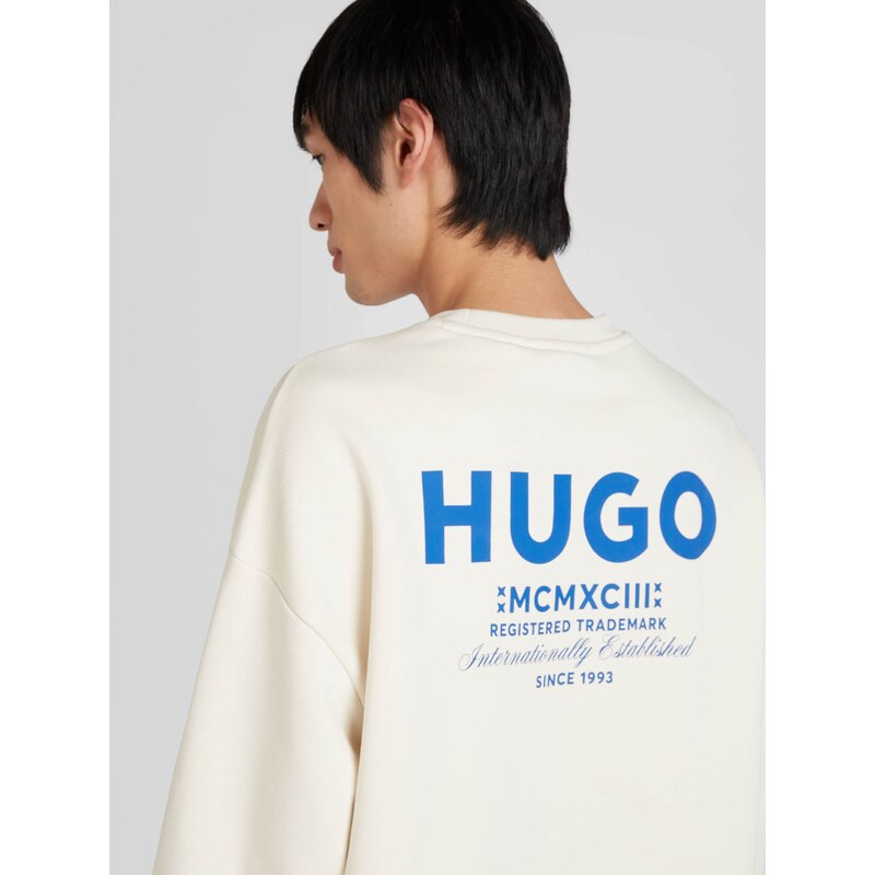 HUGO Blue Sweater majica 'Naviu' kraljevsko plava / bijela