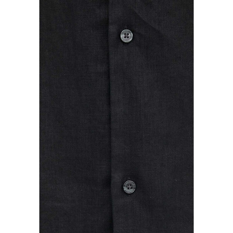 Lanena košulja Drykorn BIJAN_2 boja: crna, regular, 126004 47356