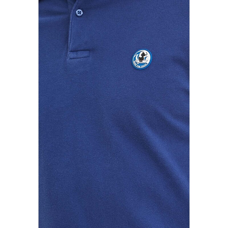 Pamučna polo majica Save The Duck boja: tamno plava, s aplikacijom