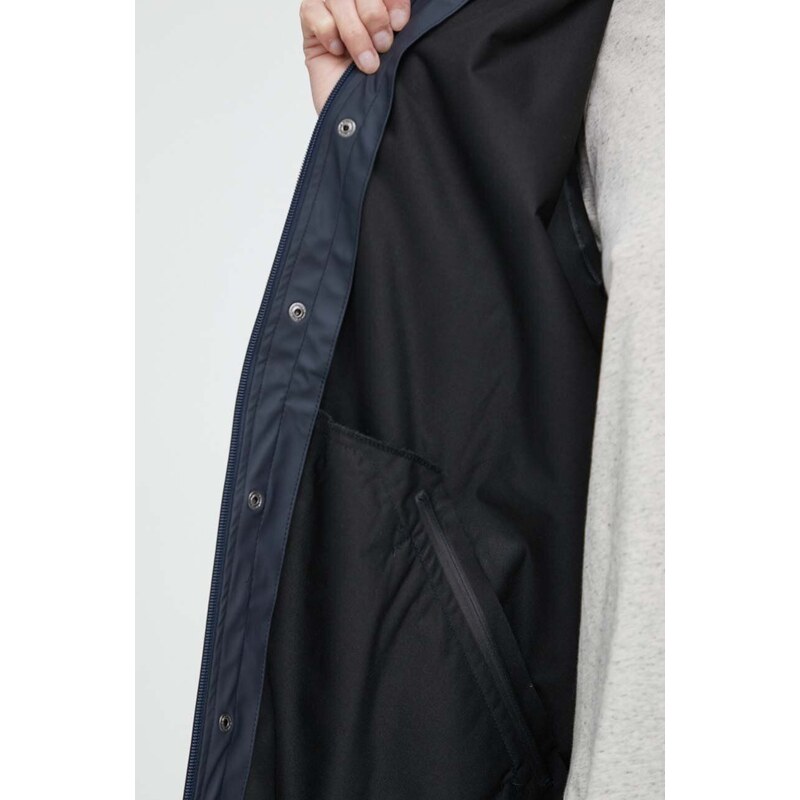 Jakna Rains 18010 Fishtail Jacket boja: tamno plava, za prijelazno razdoblje