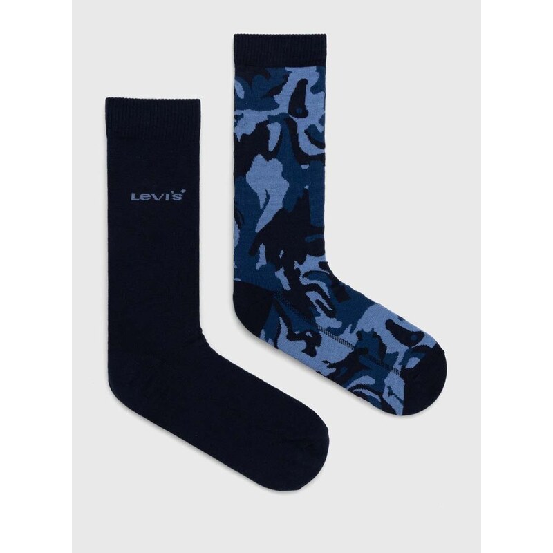 Čarape Levi's 2-pack boja: tamno plava