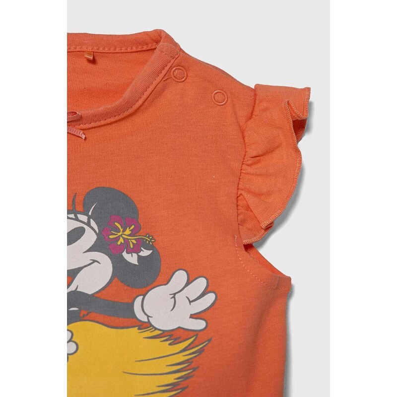 Pamučna pidžama za bebe zippy boja: narančasta, s tiskom