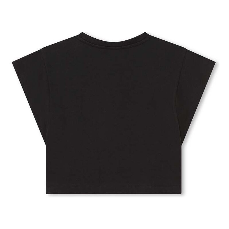 Dječja pamučna majica kratkih rukava Karl Lagerfeld boja: crna