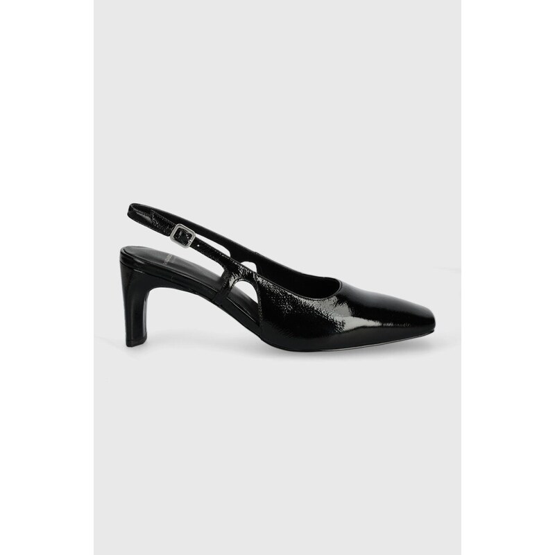 Kožne salonke Vagabond Shoemakers VENDELA boja: crna, s debelom potpeticom, s otvorenom petom, 5723-160-20