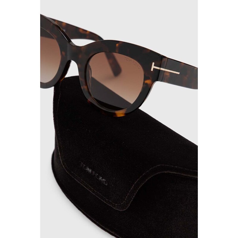Sunčane naočale Tom Ford za žene, boja: smeđa, FT1063_5152T