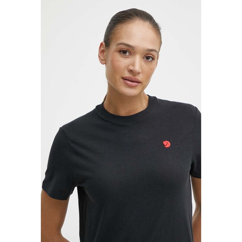Majica kratkih rukava Fjallraven Hemp Blend T-shirt za žene, boja: crna, F14600163