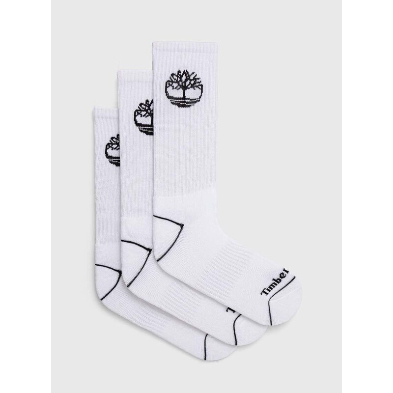 Čarape Timberland 3-pack boja: bijela, TB0A2PTZ1001