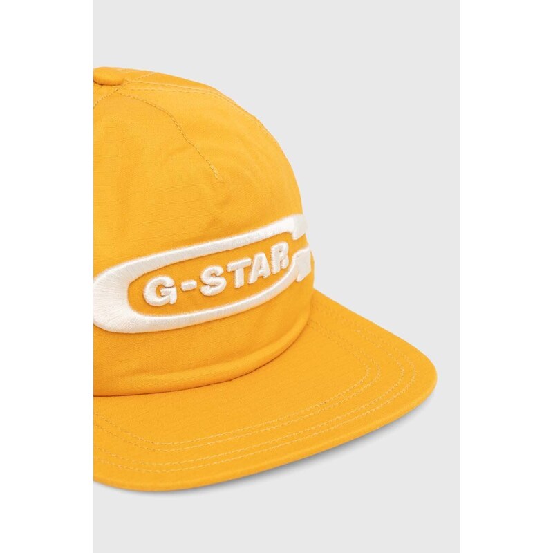 Pamučna kapa sa šiltom G-Star Raw boja: žuta, s aplikacijom