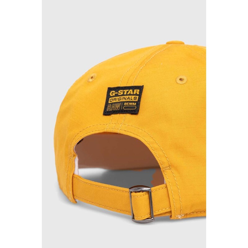 Pamučna kapa sa šiltom G-Star Raw boja: žuta, s aplikacijom