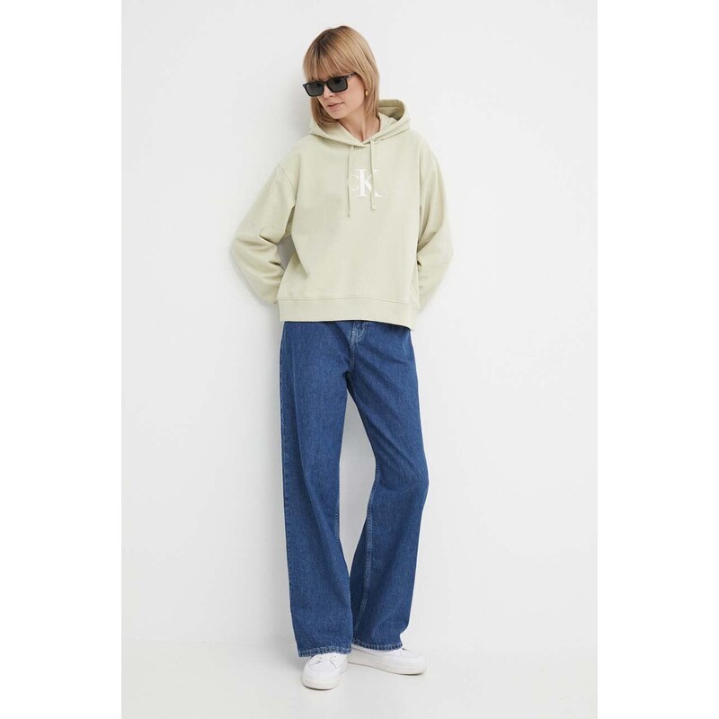 Traperice Calvin Klein Jeans za žene, visoki struk, J20J223428