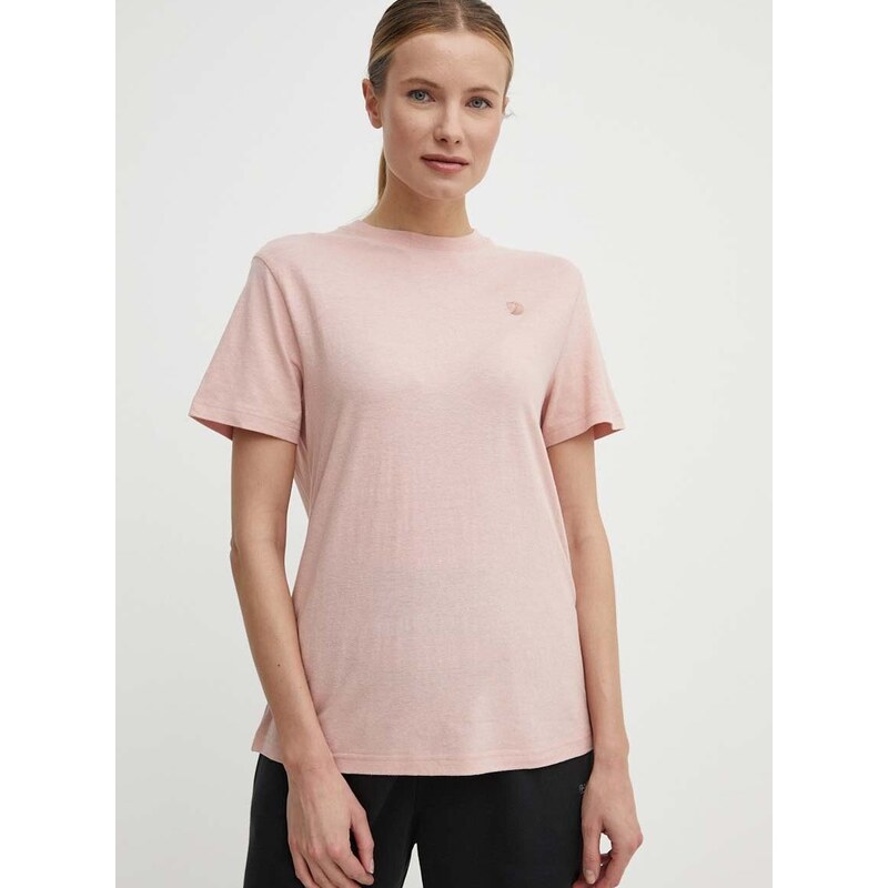 Majica kratkih rukava Fjallraven Hemp Blend T-shirt za žene, boja: ružičasta, F14600163