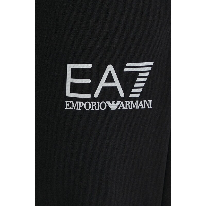 Donji dio trenirke EA7 Emporio Armani boja: crna, s tiskom