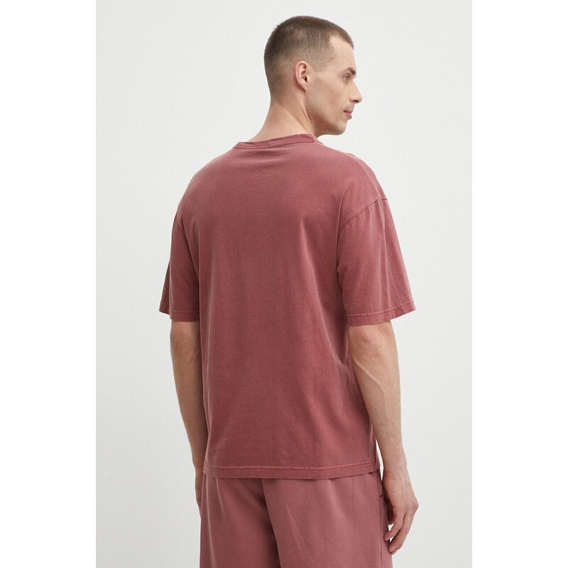 Pamučna majica Reebok za muškarce, boja: ružičasta, bez uzorka, 100076357