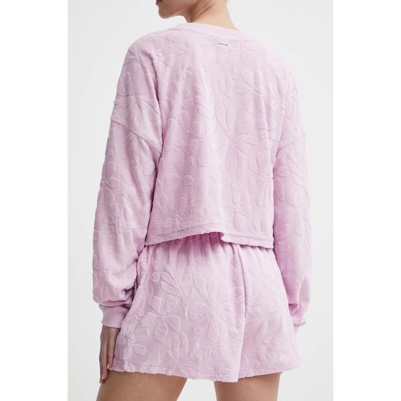 Kratke hlače Billabong za žene, boja: ružičasta, bez uzorka, visoki struk